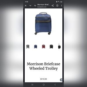 Blue Travel Bag with Wheels and Sleek Design